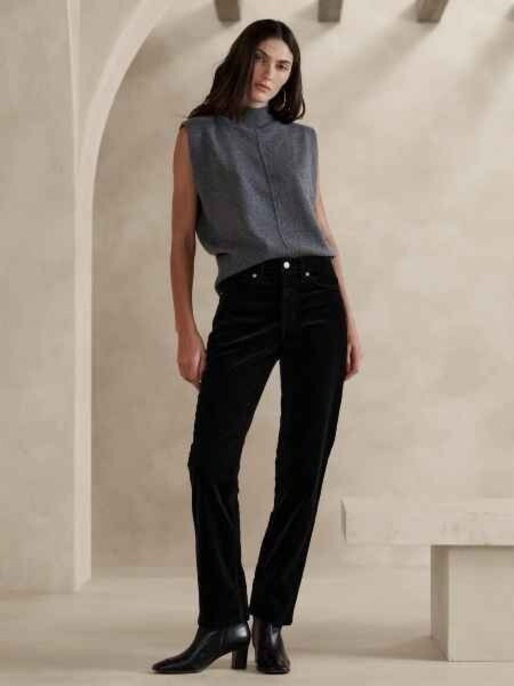 Banana Republic Tall Straight Corduroy Pants in Black